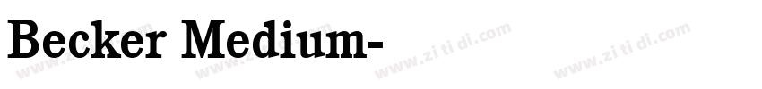 Becker Medium字体转换 Becker Medium字体转换